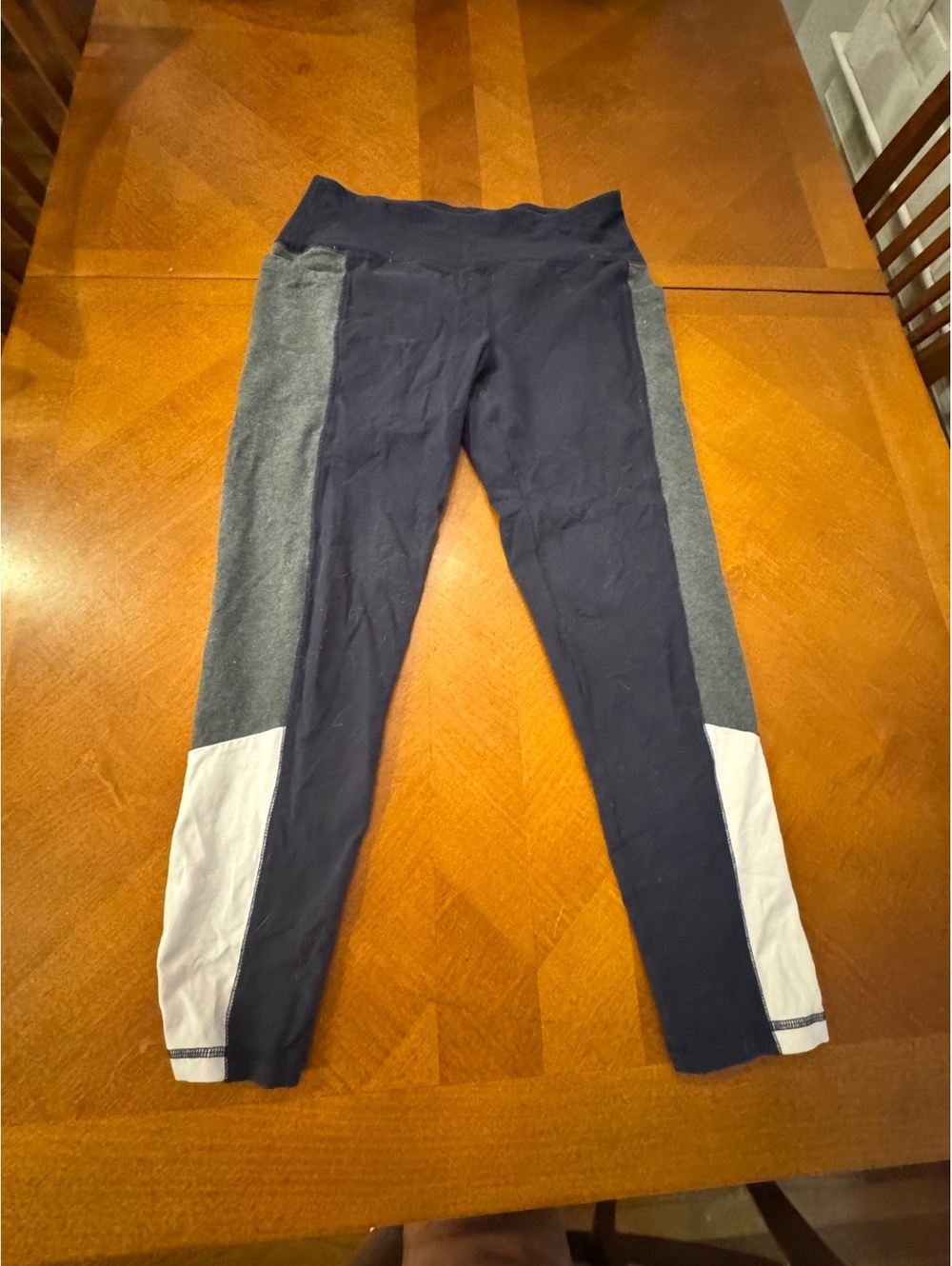 T by Talbots Colorblock Cotton Spandex Leggings, L Petite 3205
